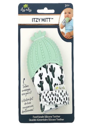 Itzy Ritzy Silicone Teething Mitt - Soothing Infant Teething Mitten with Adjustable Strap, Crinkle Sound and Textured Silicone to Soothe Sore and Swollen Gums, Cactus - pzsku/Z3B784C78CA15FAFB1EB8Z/45/_/1686567534/64d6d591-508f-4b11-b0d2-44958cfdff5a