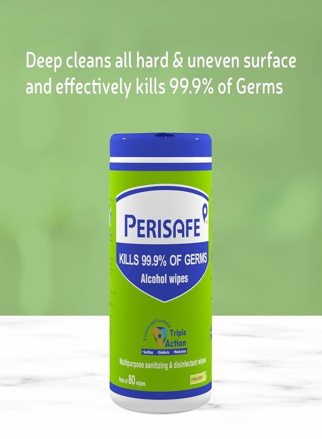 PERISAFE Multipurpose Sanitizing Disinfectant Wipes For Hard & Soft Surface - 80 Wipes - Image 2