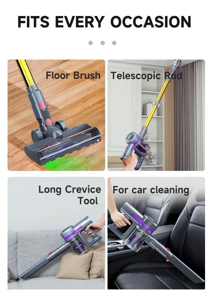 Joshberg - 6 in 1 Cordless Vacuum Cleaner with Led Display,25000Pa/350W Max 40 Mins Runtime,Upright Stick Vacuum Cleaner with Led Light and Detachable Battery, Ideal for Home, Car, Hard Floor, Carpet, Pet Hair - Image 1