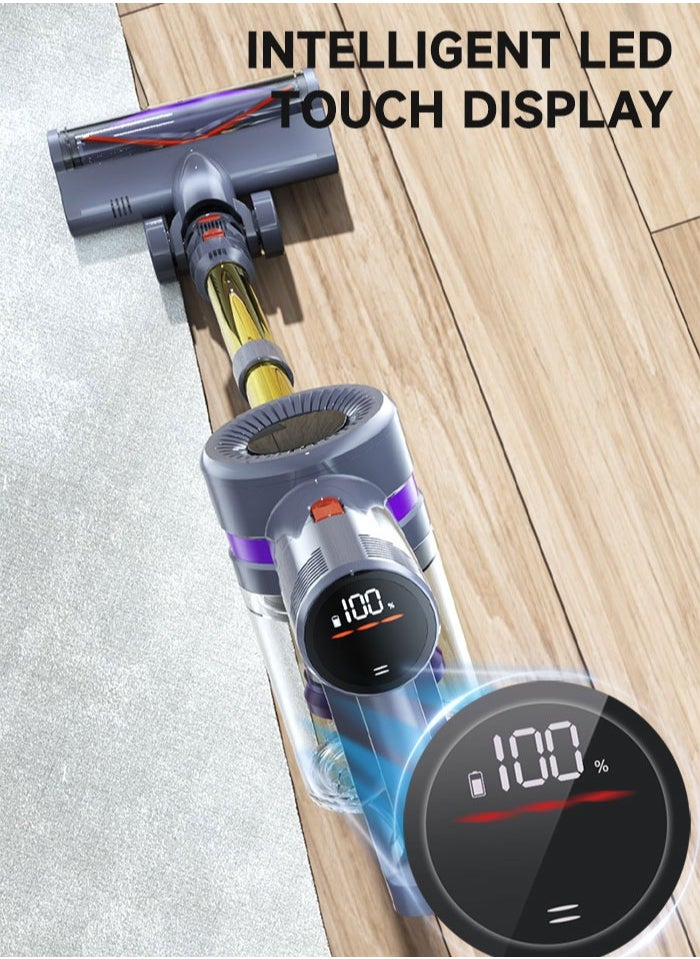 Joshberg - 6 in 1 Cordless Vacuum Cleaner with Led Display,25000Pa/350W Max 40 Mins Runtime,Upright Stick Vacuum Cleaner with Led Light and Detachable Battery, Ideal for Home, Car, Hard Floor, Carpet, Pet Hair - Image 1