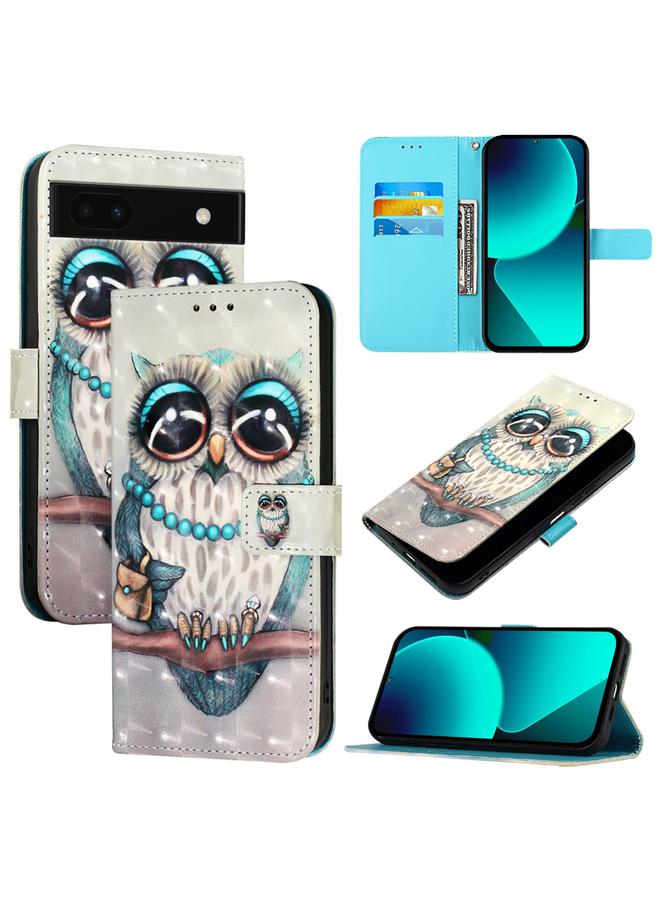 اس-توب جراب هاتف Google Pixel 6a من الجلد بتصميم ثلاثي الأبعاد مع قلاب أفقي - Image 1