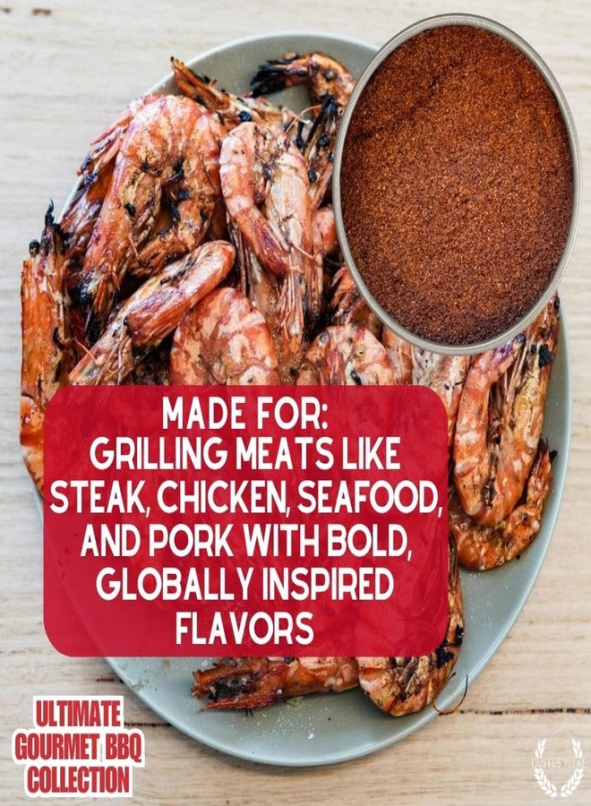 GUSTUS VITAE Ultimate Gourmet BBQ Seasoning Collection | Non GMO | All Natural | 6 Magnetic Tins | GLP-1 Friendly | Ultra Premium | Sustainably Sourced | Artisanal Salts & Spice Blends | Hand Crafted | Small Batch | Gustus Vitae | All Occasion Gift - Image 2