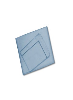 Raymond Raymond Home King Flat Sheet Bedsheet 210 Thread Count Luxurious Mercerized 100% Cotton Bedding Solid Bed Linen with 2 Pillow Case - Blue (274 * 274 CM)  - Image 4