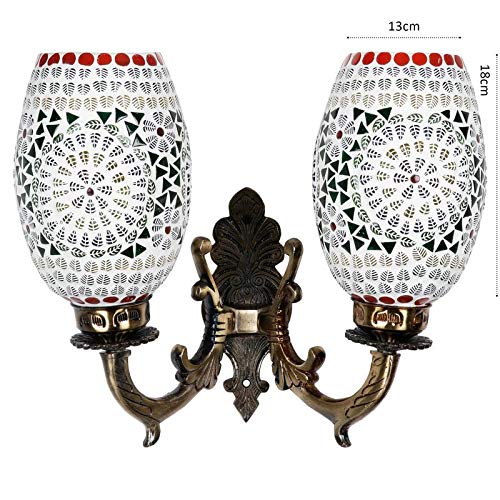 earthenmetal Handcrafted Double Dome Multicoloured Glass Wall Lamp - Image 4