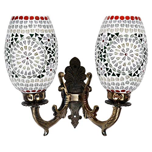 earthenmetal Handcrafted Double Dome Multicoloured Glass Wall Lamp - Image 3