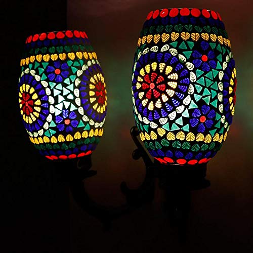 earthenmetal Handcrafted Double Dome Multicoloured Glass Wall Lamp - Image 2