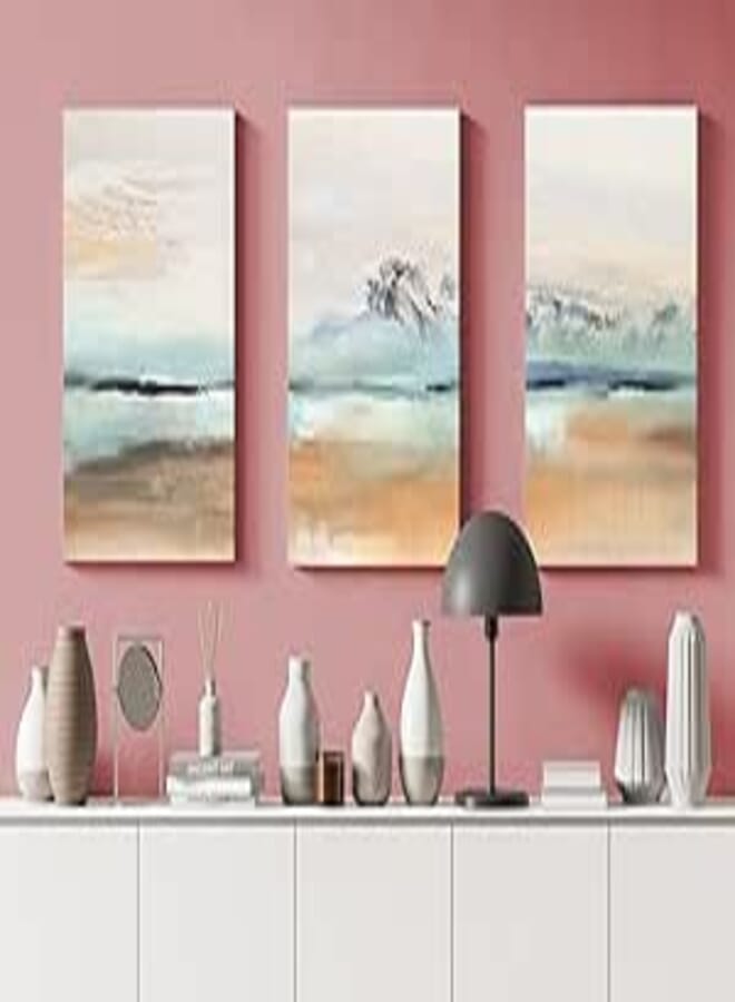 Home Gallery Canvas wall art, abstract framed portrait of a set of three abstract background of minimalism. with a geometric pattern of art 60 w x 40 h x 2 d 