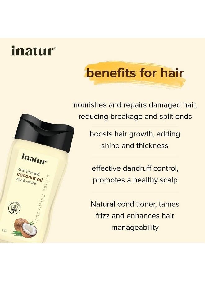 INATUR Coconut Oil - 100% Pure, Virgin, Cold Pressed, And Organic | For Face, Body & Hair | Suitable For All Skin, Hair, And All Age Groups| 100Ml  - Image 2