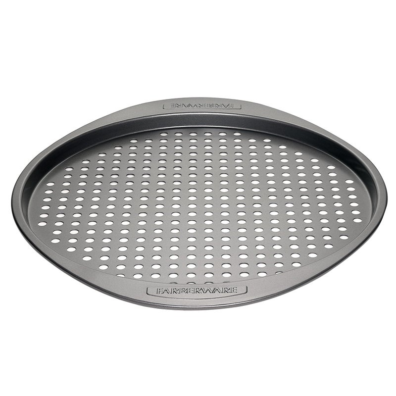 Farberware Nonstick Bakeware Round PizzaCrisper Pan 13 Inch Gray