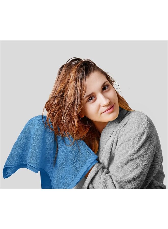 Utopia Towels 8-Piece Premium Towel Set, 2 Bath Towels, 2 Hand Towels, and 4 Wash Cloths, 600 GSM 100% Ring Spun Cotton Highly Absorbent Towels for Bathroom, Gym, Hotel, and Spa (Electric Blue) - Image 4