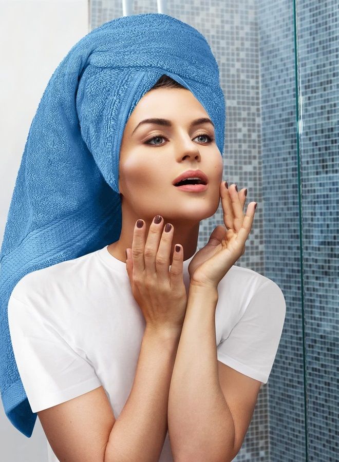 Utopia Towels 8-Piece Premium Towel Set, 2 Bath Towels, 2 Hand Towels, and 4 Wash Cloths, 600 GSM 100% Ring Spun Cotton Highly Absorbent Towels for Bathroom, Gym, Hotel, and Spa (Electric Blue) - Image 5