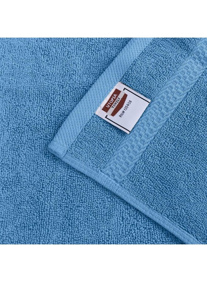 Utopia Towels 8-Piece Premium Towel Set, 2 Bath Towels, 2 Hand Towels, and 4 Wash Cloths, 600 GSM 100% Ring Spun Cotton Highly Absorbent Towels for Bathroom, Gym, Hotel, and Spa (Electric Blue) - Image 3