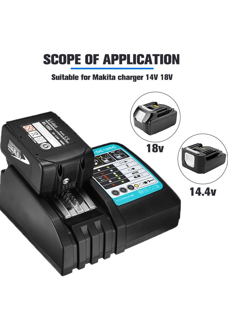 شاحن بطارية لبطارية ماكيتا 14.4 فولت 18 فولت BL1830 Bl1430 DC18RC DC18RC 3A شاحن 14.4 فولت 18 فولت Bl1830 Bl1430 الطاقة الكهربائية - Image 1