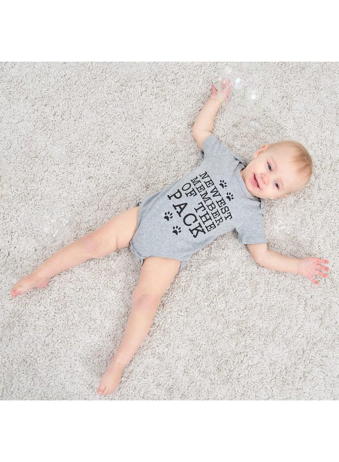 UNICOMIDEA UNICOMIDEA Baby Boys Girls Romper Letter Printed Newborn Outfit Short Sleeve Bodysuits 0-12 Months  - Image 4
