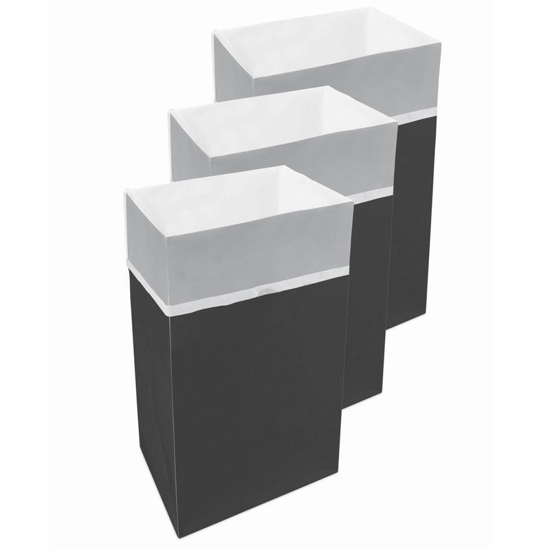 Clean Cubes 30 Gallon Disposable PopUp Trash Cans 3Pack with Fitted Bags  Foldable Garbage  Recycling Bins for Parties Events  Kitchen Black 30 H x 14 W x 17 D