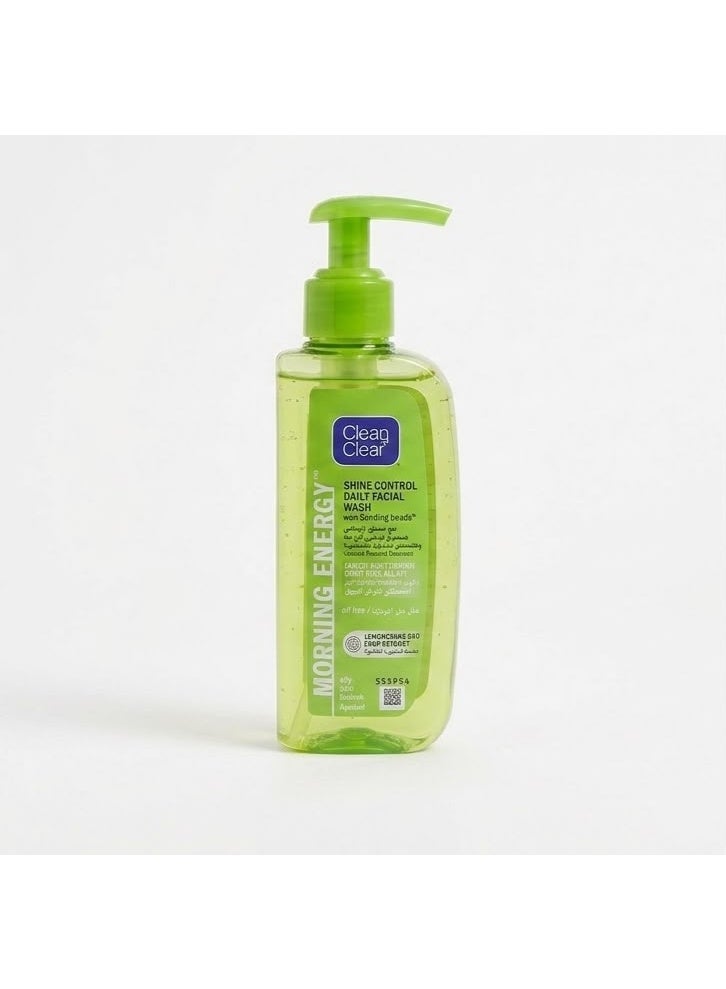 Clean & Clear Morning Energy Shine Control Daily Facial Wash, Oil-Free Face Cleanser with Lemongrass Extract, Removes Excess Oil & Dirt, 100ml