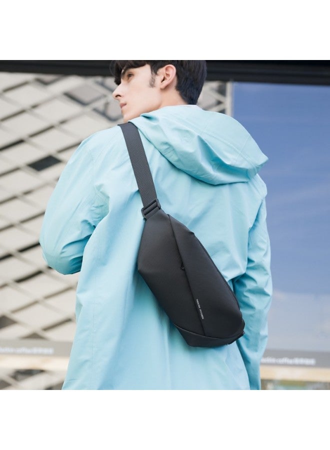 Mark Ryden Men's Single Shoulder Bag, Motorcycle Crossbody Backpack, Sports Trendy Chest Bag, Cycling Waist Pack, Phone Bag Mr5860 Elegant Black - Image 4