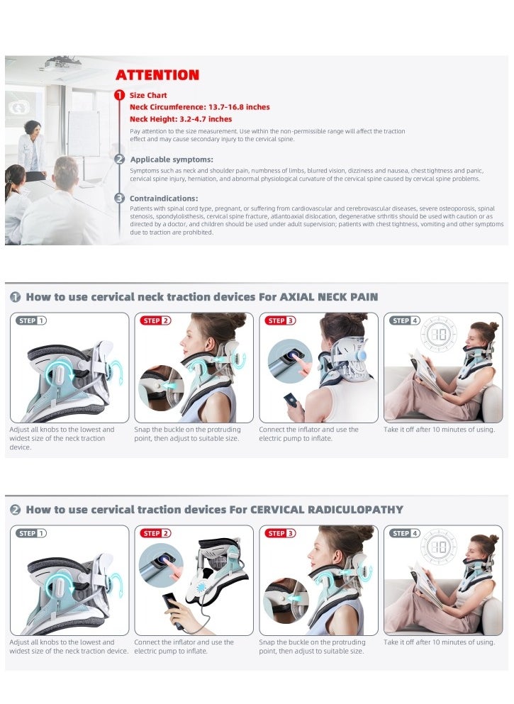Ru syanl - Cervical Neck Traction Equipment Home Use Neck Traction Device with Electric Air Pump Easy to Wear and Fully Adjustable - Image 1