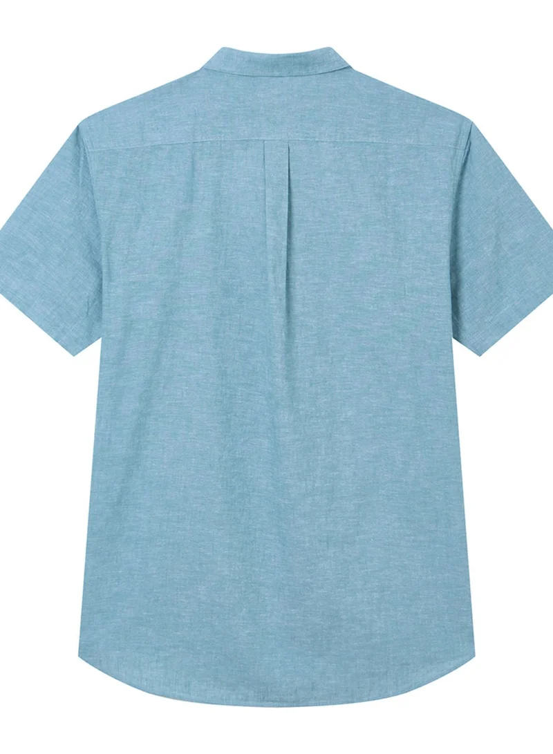 GIORDANO  Men's Slim Linen Cotton Short-Sleeve Shirt for Men | Best Price UAE