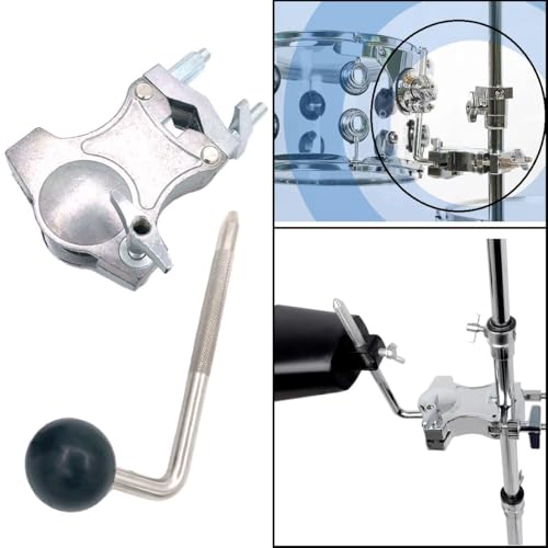 TUOREN Single L Rod Mount Clamp Adjustable Tom Drum Rack Mount Clamp Metal L-Rod Cowbell Mounting Bracket Percussion Mount Holder for Tom Durm Set Parts Extension Clip Accessory Hardware - Image 4