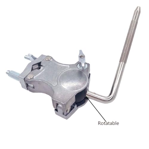 TUOREN Single L Rod Mount Clamp Adjustable Tom Drum Rack Mount Clamp Metal L-Rod Cowbell Mounting Bracket Percussion Mount Holder for Tom Durm Set Parts Extension Clip Accessory Hardware - Image 3