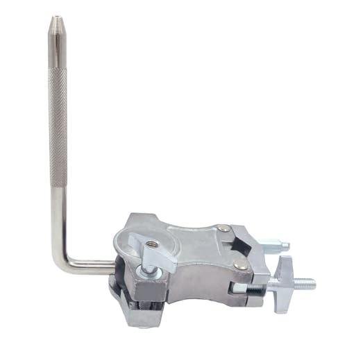 TUOREN Single L Rod Mount Clamp Adjustable Tom Drum Rack Mount Clamp Metal L-Rod Cowbell Mounting Bracket Percussion Mount Holder for Tom Durm Set Parts Extension Clip Accessory Hardware - Image 1