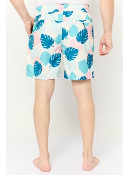 Sovereign Code Men Allover Print Drawstring Board Shorts, Cream  - Image 4