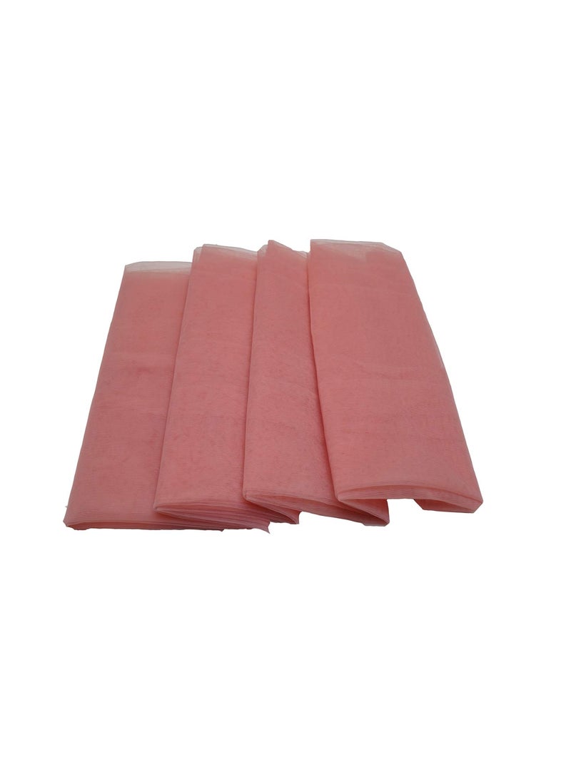 Ekshiv Ekshiv Net Fabric for Dress Garments Cloth Material 3 Meter Peach  - Image 3