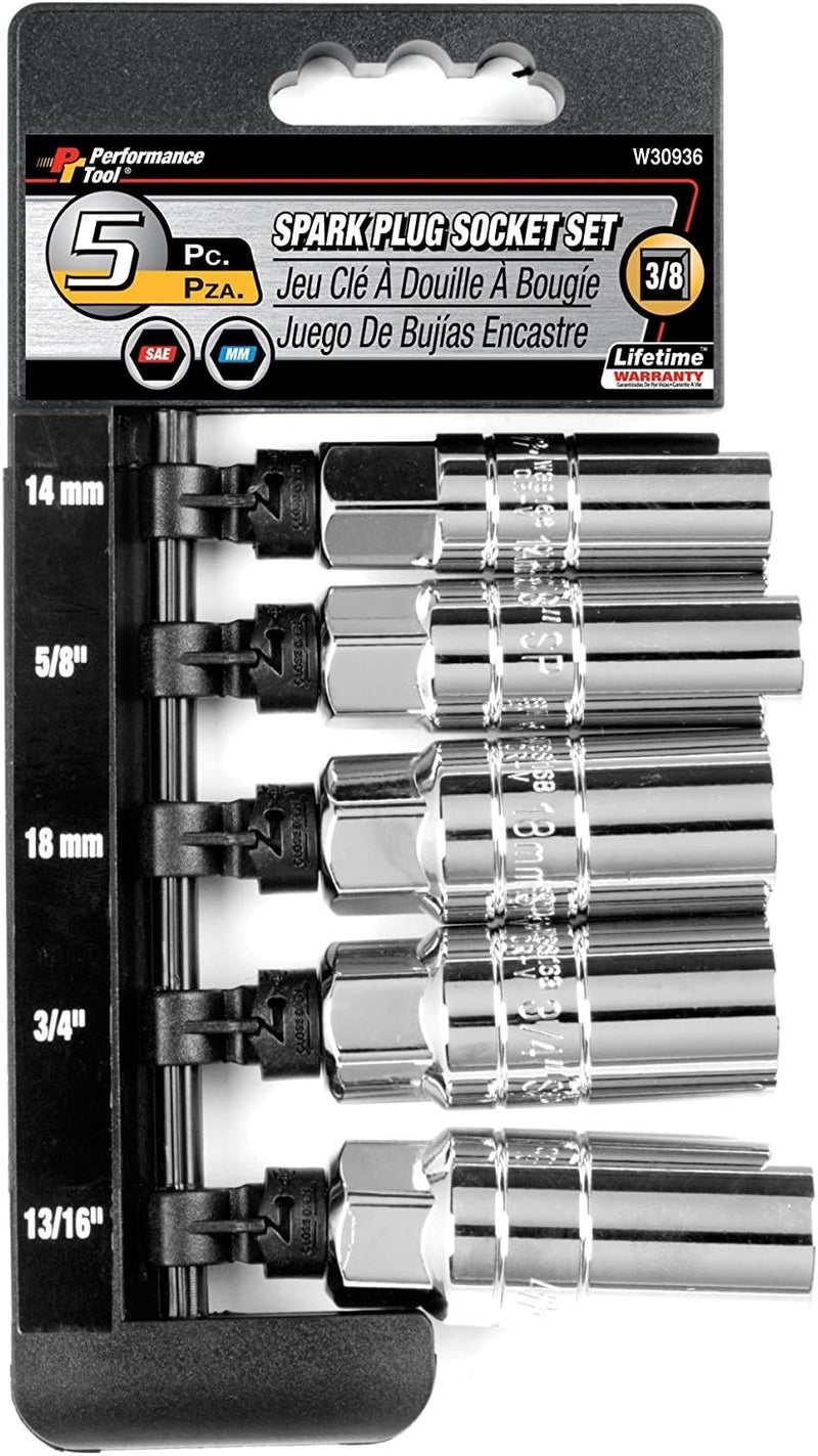 Performance Tool W30936 5 Piece Spark Plug Socket Set - Image 1