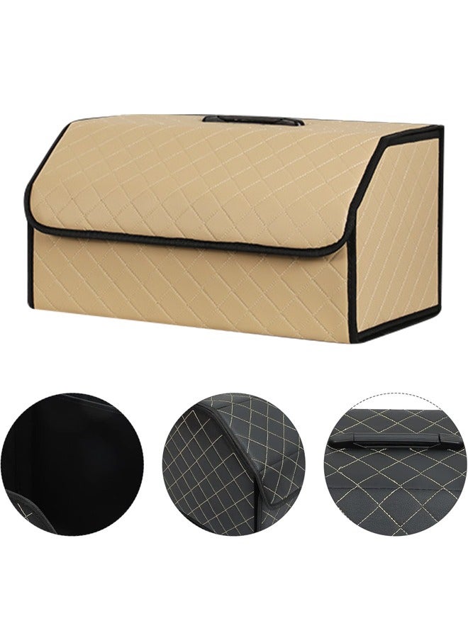 Occuwzz Car Trunk Storage Bag Foldable Multi Compartment Car Storage Bag Car Trunk Storage Bag Car Interior Accessories Coffee Color - Image 4