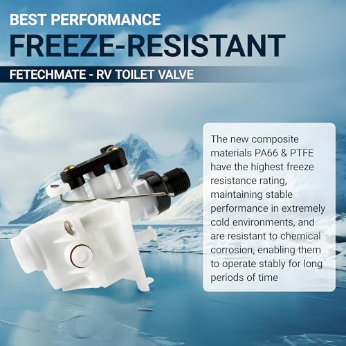Fetechmate 31705 31688 RV Toilet Water Valve Kit Freeze-resistant & Leak-resistant, Fit for Thet-ford RV Toilet Parts Compatible with Thet-ford Aqua-Magic V High and Low Models Camper Toilet Valve by Fetechmate - Image 4