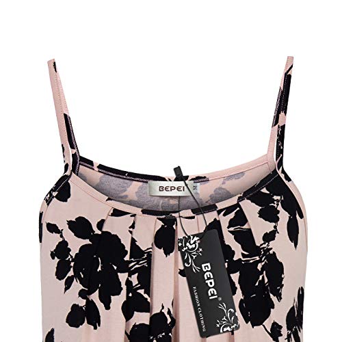 BEPEI Tank Tops for Women Plus Size,Flower Printed Cami Shirt Nursing Blouse Home House Clothes Summer 2025 Casual Beach Vacation Camisole Sleeveless Flowy Tunics,Red Floral 2XL - Image 3