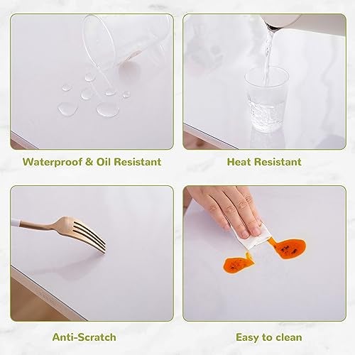 Eisdroma 16 x 36 Inch Table Cover Protector, 1.5mm Thick Plastic Vinyl Desk Mat - Image 5