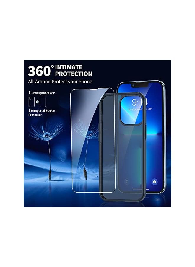SmartDevil Shockproof Case for iPhone 13 Pro Max [Military Grade Shockproof Designed] [with Screen Protector], Translucent Matt Hard Back with Soft Shockproof Bumper Case iPhone 13 Pro Max - 6.7inch  - Image 4