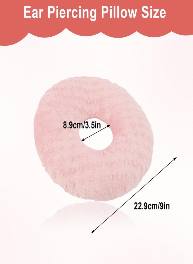 FDFuZhao Ear Piercing Pillow, Soft and Comfortable Donut Pillow for Ear, Ear Pillows with Holes for Ear Pain, Piercing, Pain Relief Sleeping, Pressure Sore, Pillow with Ear Hole for Side Sleepers (Pink) - Image 2