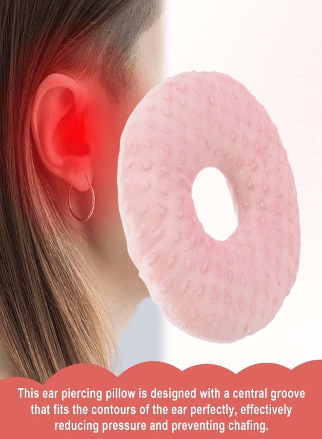 FDFuZhao Ear Piercing Pillow, Soft and Comfortable Donut Pillow for Ear, Ear Pillows with Holes for Ear Pain, Piercing, Pain Relief Sleeping, Pressure Sore, Pillow with Ear Hole for Side Sleepers (Pink) - Image 4