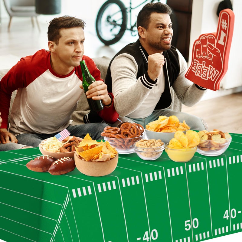Actilize Football Party Decorations Disposable Tablecloth, 2 Pack, 54 x 108 Inch Plastic Touchdown Table Cover for Super Bowl, Birthday, Tailgate, Game Day Party Supplies - Image 5