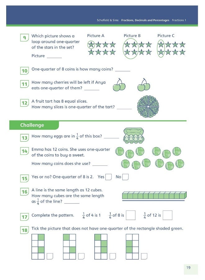 Fractions, Decimals and Percentages Book 1 (Year 1, Ages 5-6) - Image 4