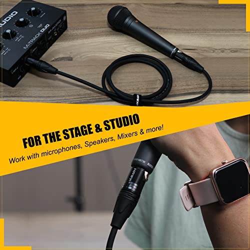 HAWK PROAUDIO SXFG033 Speaker Gold Series XLR Male to Female with Cable Tie - 10 Meter (Black) - Image 5