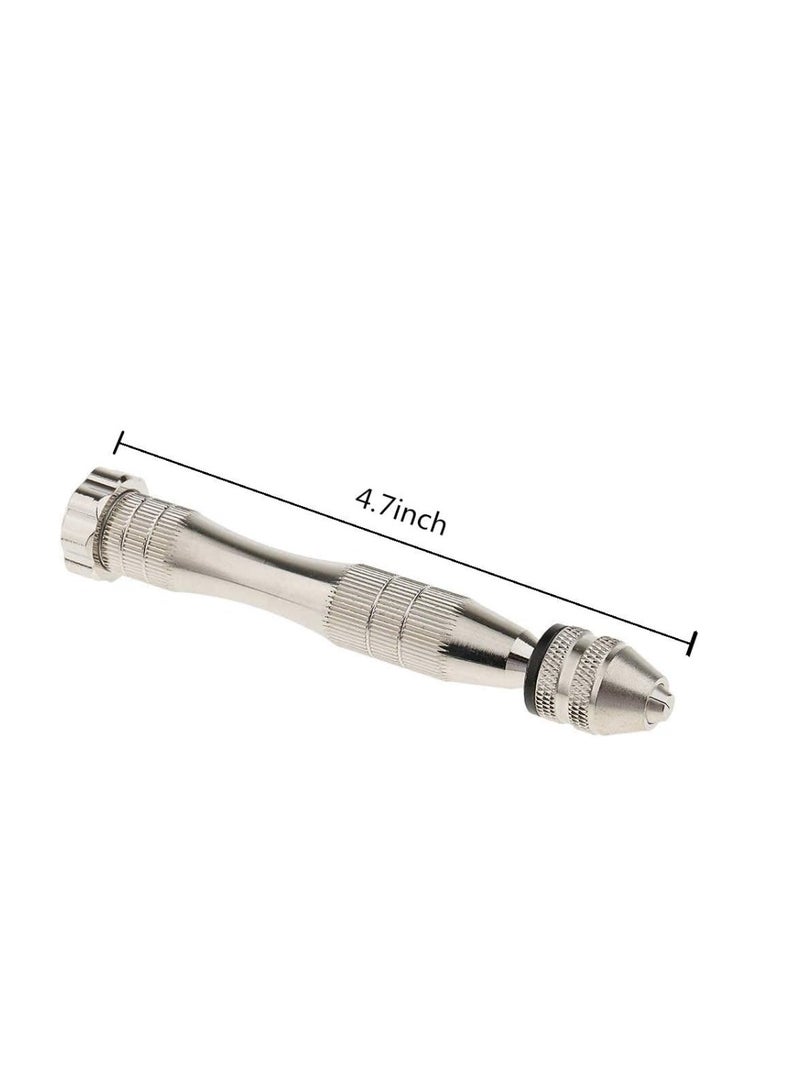 Yakumuz Pin Vise Hand Drill for Resin Casting Molds, Yakumuz Steel Hand Drill with 20 PCS Drill Bits (0.8-3 mm), for Wood, Manual Work DIY, Jewelry, Assembling, Model Making（Silver） - Image 2