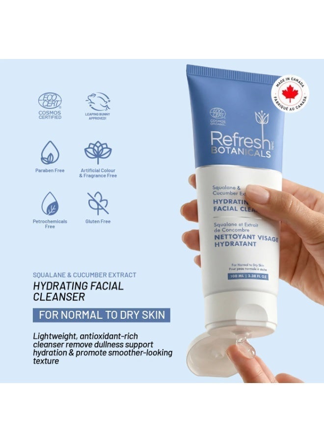 Refresh Botanicals Hydrating Facial Cleanser, Sulfate-Free Face Wash with Organic Cucumber & Cornflower, ECOCERT COSMOS Certified Organic, Gentle Daily Cleanser for Dry & Sensitive Skin, Hydrating Face Cleanser, Vegan, Made in Canada - Image 2