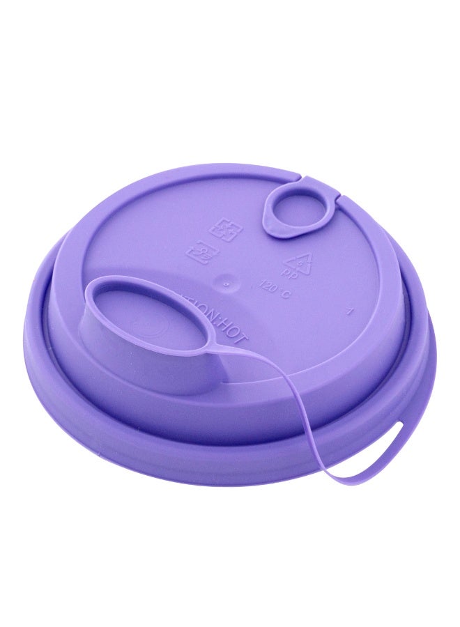 Restaurantware LIDS ONLY: Bev Tek Lids For 12-, 16-, 24-OZ Coffee Cups, 500 Leakproof Beverage Lids - 2-In-1 Design, Attached Stoppers, Purple Plastic Disposable Lids, Cups Sold Separately - Image 1