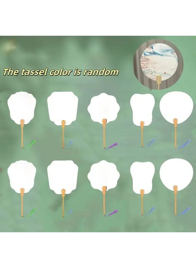 10 قطعة من المراوح المصممة بتصميمات كلاسيكية، 5 تصميمات للخط المائي، حرف يدوية كلاسيكية قديمة - Image 1