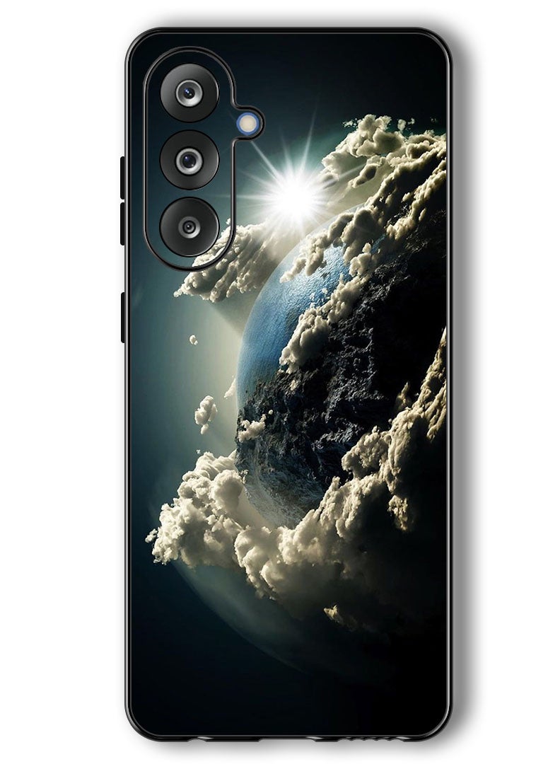 Theodor Case Compatible with Samsung Galaxy F36/ M36 6.7 Inch Protection Shockproof Bumper Cover Space Earth Sun - Image 1