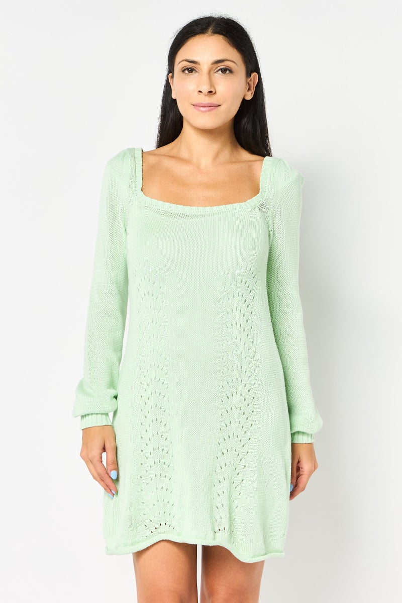 BCBGeneration Women Textured Mini Dress, Mint Green - Image 1
