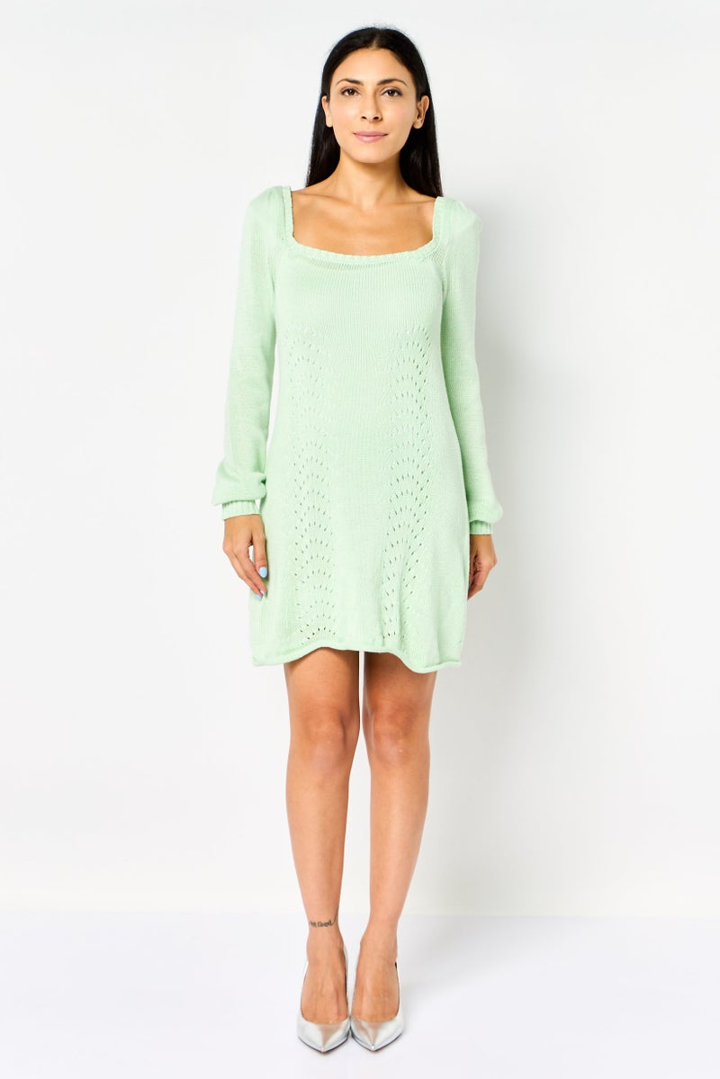 BCBGeneration Women Textured Mini Dress, Mint Green - Image 3
