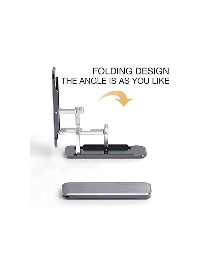 Aluminum Adjustable Mobile Phone Vertical and Horizontal Stand Black - Image 2