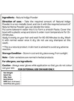 H&C HERBAL INGREDIENTS EXPERT 100% Natural Indigo Powder for Hair (227g / (1/2 lb) / 8 ounces) Indigofera tinctoria to color your hair brown to black  - Image 3