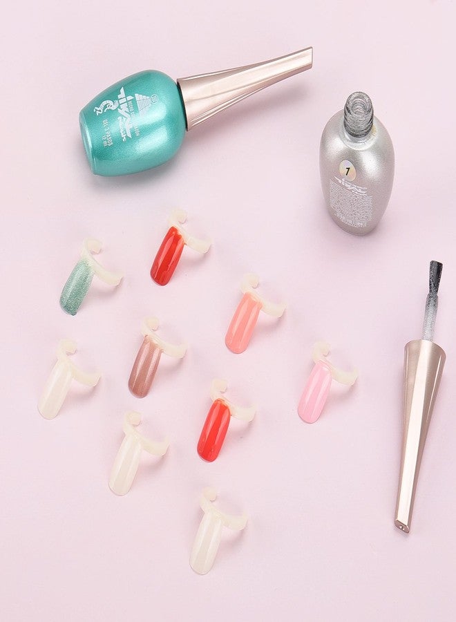 Tbestmax 600 Pcs Nail Color Swatch Nail Color Display Rings, Nail Sample Sticks for Nail Art Practice - Natural - Image 3