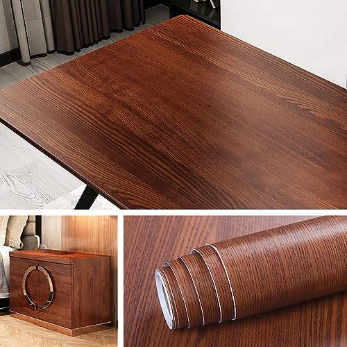 Livelynine 24X197 Natural Teak Wood Contact Paper for Countertops Waterproof Peel and Stick Countertop Wallpaper Self Adhesive Vinyl Wrap Solid Wood Countertop Contact Paper Kitchen Cabinet Covers - Image 1